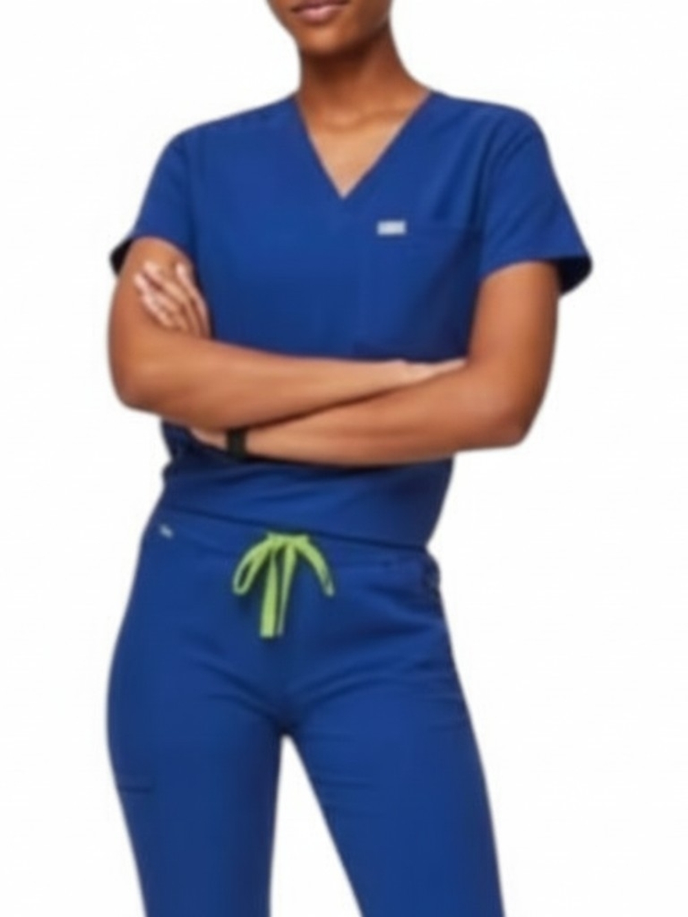 Figs Electric Blue Catarina Scrub Top